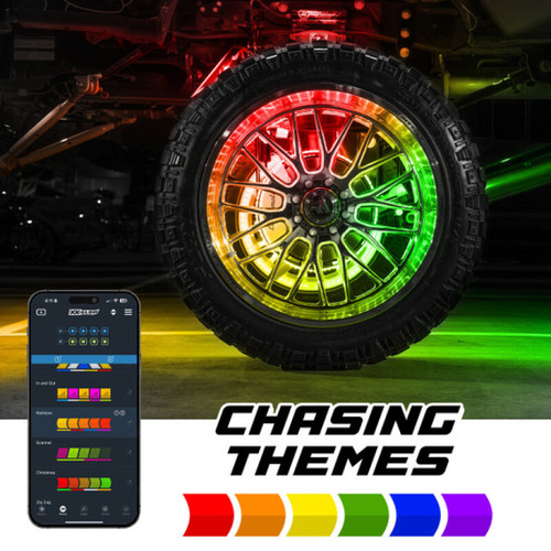 XK Glow XKmax 16.5in LED Ultra 3-Row Wheel Ring Light Kit w/ RGBW Color Chasing - MX-WHEEL-KITB User 1