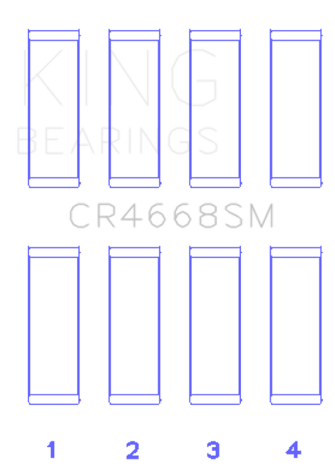 King Engine Bearings Hyundai G4Ke/G4Kc (Size +0.50mm) Connecting Rod Bearing Set - CR4668SM0.5 Photo - Primary