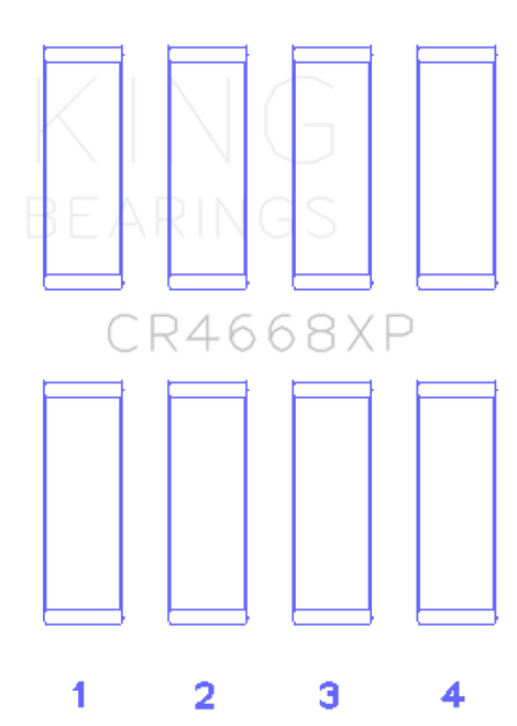 King Engine Bearings Hyundai G4Ke/G4Kc (Size +0.25mm) Connecting Rod Bearing Set - CR4668XP0.25 Photo - Primary