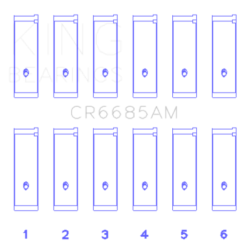 King Engine Bearings Isuzu 6Vd1 (Size +0.50mm) Connecting Rod Bearing Set - CR6685AM0.5 Photo - Primary