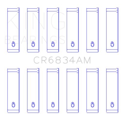 King Engine Bearings Chrysler 3.3/3.8 V6 +.002 Os/Od (Size +0.25mm) Connecting Rod Bearing Set - CR6834AM0.25 Photo - Primary