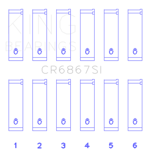 King Engine Bearings Chrysler 215 Cid/241 Cid 24V (Size +0.25mm) Connecting Rod Bearing Set - CR6867SI0.25 Photo - Primary