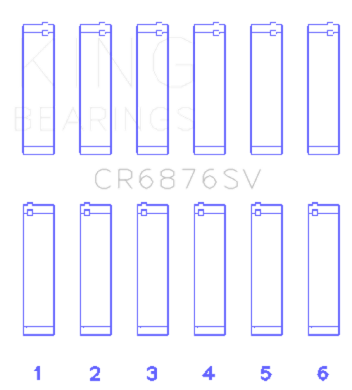 King Engine Bearings Mercedes Benz Om 642 Sputter Replacement (Size +0.25mm) Conrod Bearing Set - CR6876SV0.25 Photo - Primary