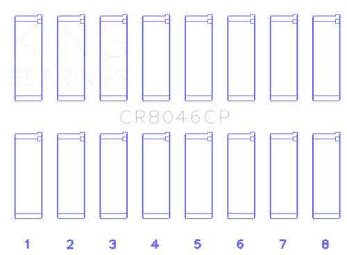 King Engine Bearings Porsche M 48.00/M 48.50 (Size +0.50mm) Connecting Rod Bearing Set - CR8046CP0.5 Photo - Primary