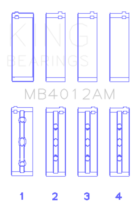 King Engine Bearings Toyota 5Vzfe (Size +0.25mm) Main Bearing Set - MB4012AM0.25 Photo - Primary