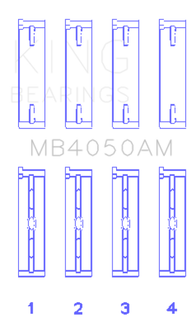 King Engine Bearings Mitsubishi 6G74 (Size +1.0mm) Main Bearing Set - MB4050AM1.0 Photo - Primary