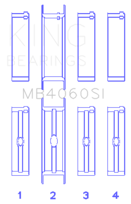 King Engine Bearings Chrysler Caravan 201Ci V6 Ohv (Size +0.75mm) Main Bearing Set - MB4060SI0.75 Photo - Primary