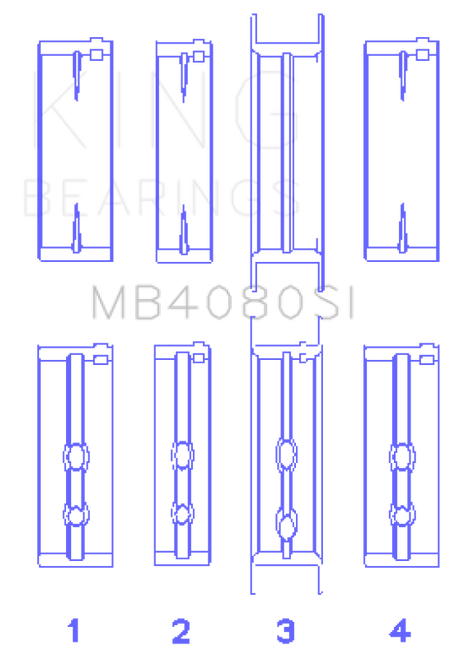 King Engine Bearings GMC 2.8L/3.4L V6 173Ci/207Ci (Size +0.50mm) Main Bearing Set - MB4080SI0.5 Photo - Primary
