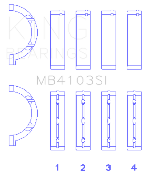 King Engine Bearings Chrysler 197 (Size +0.25mm) Main Bearing Set - MB4103SI0.25 Photo - Primary