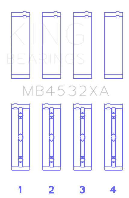 King Engine Bearings Mercedes Benz Om 642.822/36/910/20/30/70 (Size +0.25mm) Main Bearing Set - MB4532XA0.25 Photo - Primary