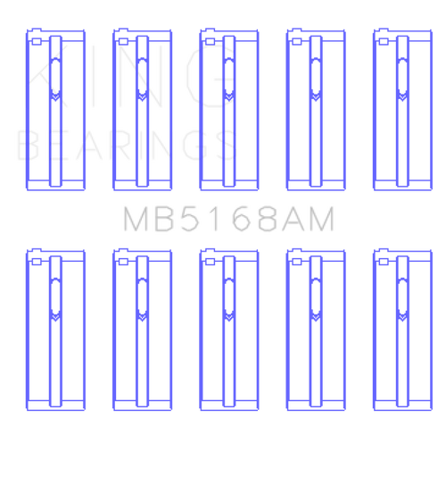 King Engine Bearings Honda F22B/H22A (Size +1.0mm) Main Bearing Set - MB5168AM1.0 Photo - Primary