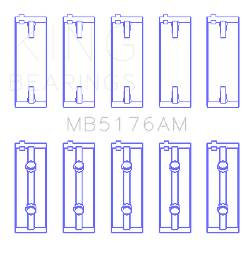 King Engine Bearings Mitsubishi 4G93 SOHC (Size STD) Main Bearing Set - MB5176AM Photo - Primary