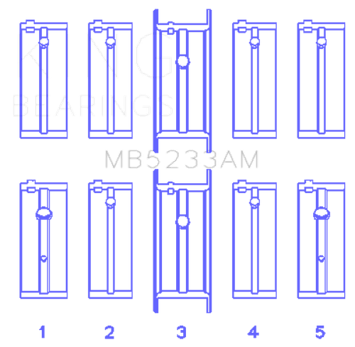 King Engine Bearings Nissan L20B/Z20/Z22/Z24 (Size +0.25mm) Main Bearing Set - MB5233AM0.25 Photo - Primary