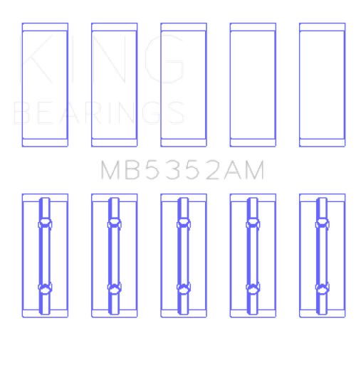 King Engine Bearings Renault K9K/K4M (Size +0.50mm) Main Bearing Set - MB5352AM0.5 Photo - Primary