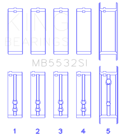 King Engine Bearings Chevrolet 151/153 (Size STD) Main Bearing Set - MB5532SI Photo - Primary