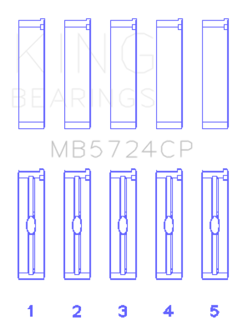 King Engine Bearings General Motors Duramax Diesel (Size +0.25mm) Main Bearing Set - MB5724CP0.25 Photo - Primary
