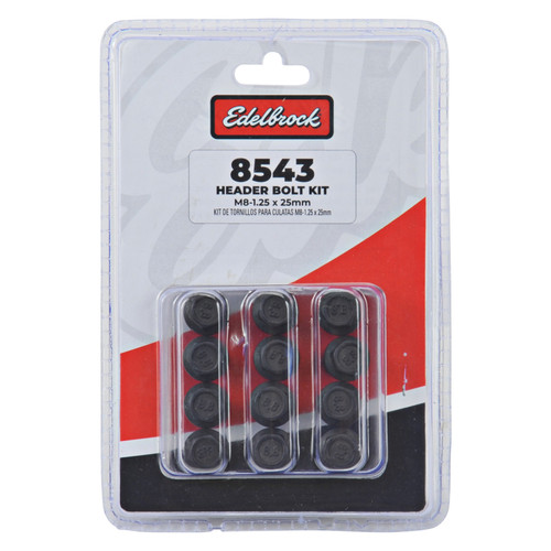 Edelbrock Exhaust Header Bolts M8-1.25 X 25mm, Black Oxide (Set Of 12) - 8543 Photo - Primary