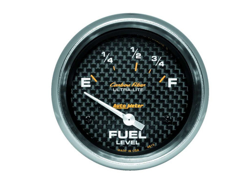 AutoMeter Gauge Fuel Level 2-5/8in. 73 Ohm(e) to 10 Ohm(f) Elec Carbon Fiber - 4815