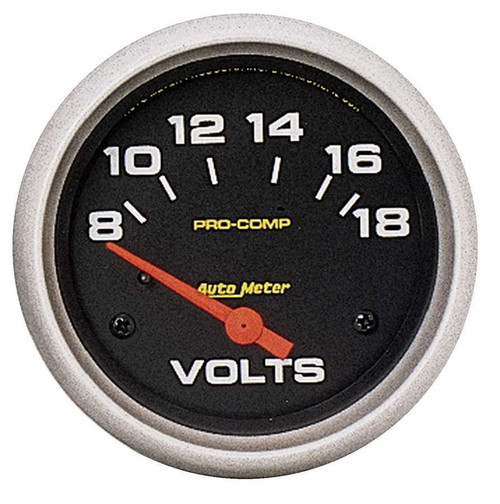 Autometer Pro Comp 8-18 Volts Short Sweep Electronic Voltmeter Gauge - 5492