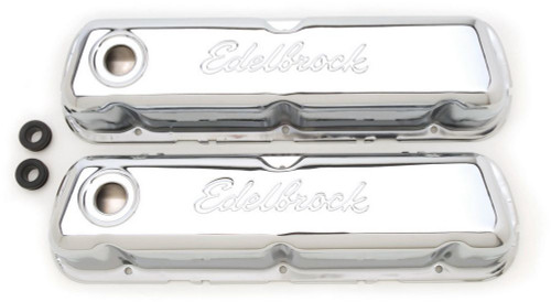 Edelbrock Valve Cover Signature Series Ford 260-289-302-351W CI V8 Chrome - 4460