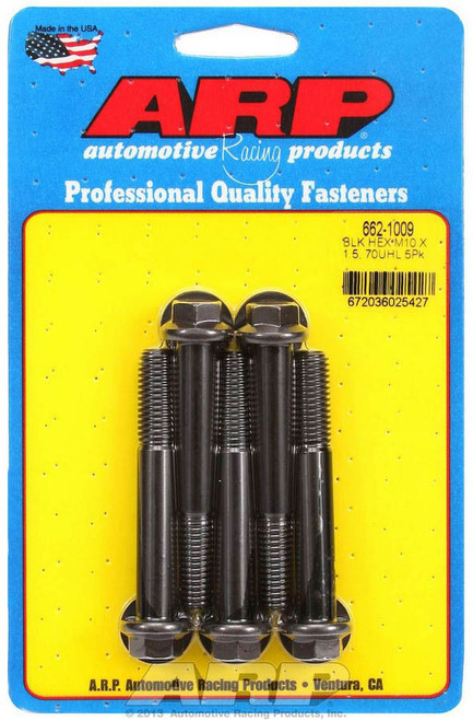 ARP M10 x 1.50 x 70 Hex Black Oxide Bolts (5/pkg) - 662-1009