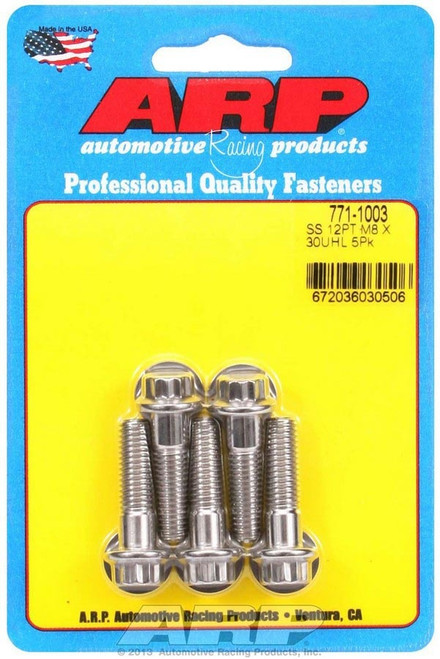 ARP M8 x 1.25 x 30 12pt SS Bolts (5/pkg) - 771-1003