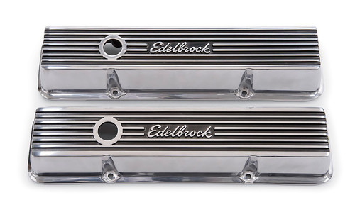 Edelbrock Valve Cover Elite II Series Chevrolet 1959-1986 262-400 CI V8 Low Polished - 4262