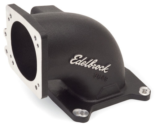 Edelbrock High Flow Intake Elbow 95mm Throttle Body to Square-Bore Flange Black Finish - 38493