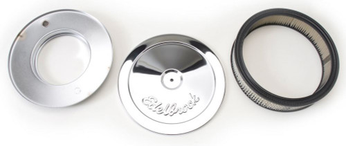 Edelbrock Air Cleaner Pro-Flo Series Round Steel Top Paper Element 10In Dia X 3 5In Chrome - 1208