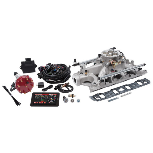 Edelbrock Pro Flo 4 Fuel Injection Kit Seq Port Ford 289-302 ci 550 HP 29 LbHr Injectors Satin - 35930