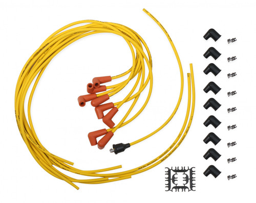 ACCEL Spark Plug Wire Set - 7mm - Super Stock with Copper Core - Universal 90 Deg Boots - Yellow (ACC-13009ACC)
