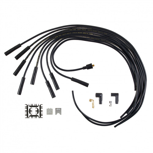 ACCEL Spark Plug Wire Set - 8mm - Universal - Black Wire with Black Straight Boots (ACC-15040K)