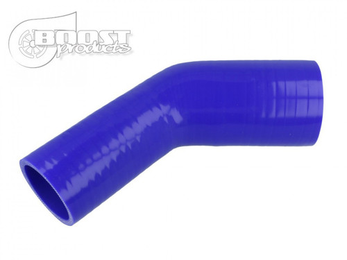 BOOST Products Silicone Reducer Elbow 45 Degrees, 25 - 19mm (1" - 3/4") ID, Blue (BOP-3278025019)