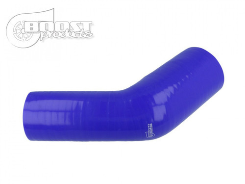 BOOST Products Silicone Reducer Elbow 45 Degrees, 80 - 60mm (3-1/8" - 2-3/8") ID, Blue (BOP-3278080060)