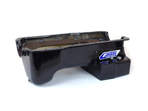 Canton 15-690BLK Oil Pan For Ford 351W Fox Body Mustang Rear T Sump Street Pan (CRP-15-690BLK)