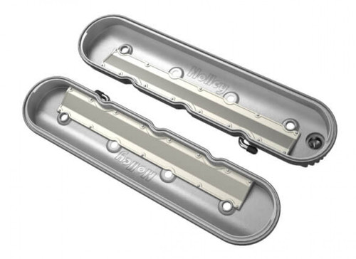 Holley Vintage Series Finned LS Valve Covers, Standard Height - Polished (HOL-1241-131)