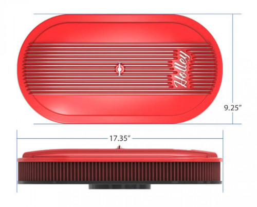 Holley Vintage Series Oval Air Cleaner - Gloss Red Machined (HOL-1120-404)