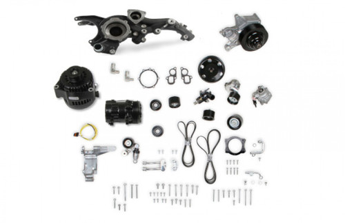 Holley Premium Mid-Mount Complete Accessory System for GM Gen V LT5 Dry Sump Engines-Black Finish (HOL-320-230BK)