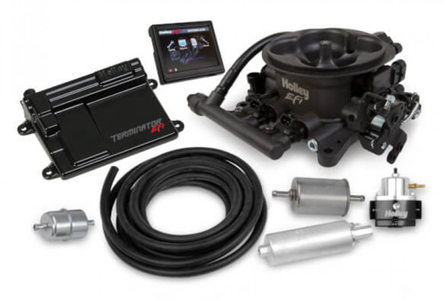 Holley EFI Terminator EFI 4bbl Throttle Body Fuel Injection Master Kit - Hard Core Gray (HOE-2550-406K)
