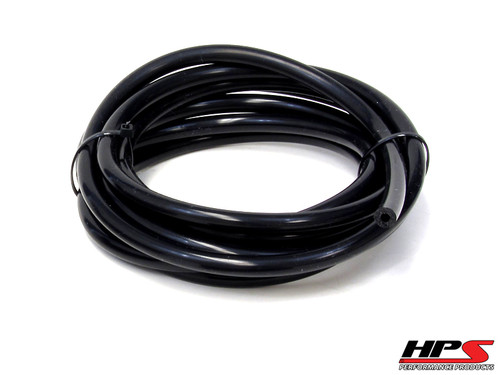 HPS 5/16" (8mm) ID Black High Temp Silicone Vacuum Hose - 5 Feet Pack (HPS-HTSVH8-BLKx5)