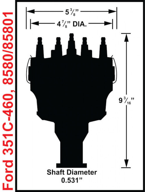 Ford V8 351C-460 Billet Distributor, STEEL GEAR (MSD-285801)