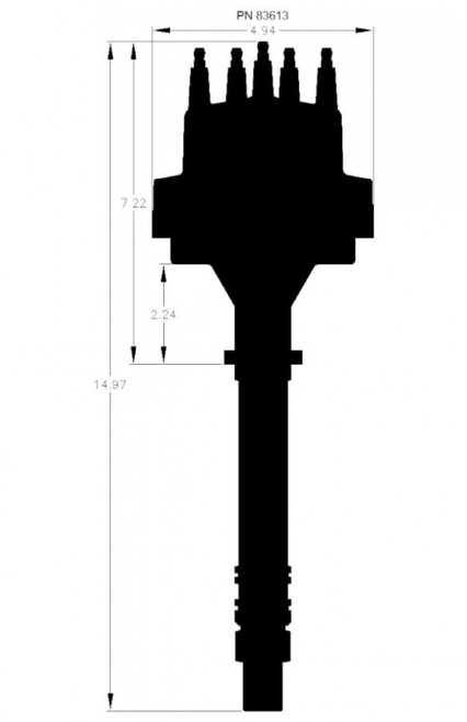 MSD Black Chevy V8 Pro-Billet Distributor with Vacuum Advance (MSD-283613)