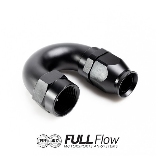 Nuke Performance Full Flow PTFE Hose End Fitting 180 Degree AN-12 (NUK-810-18-112)