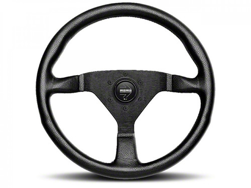 MOMO 3-Spoke Monte Carlo Series Black Leather Steering Wheel 350mm with Yellow Stitch (MOM-MCL35BK5B)