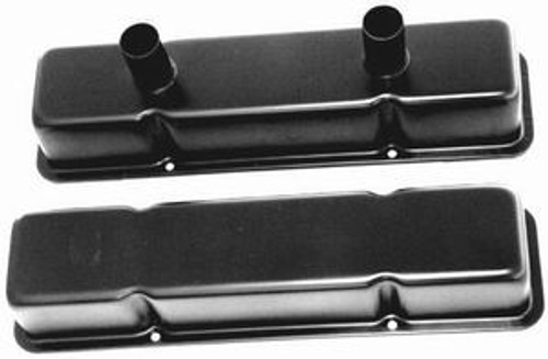 Black SB Chevy Circle Track Valve Cover Pair