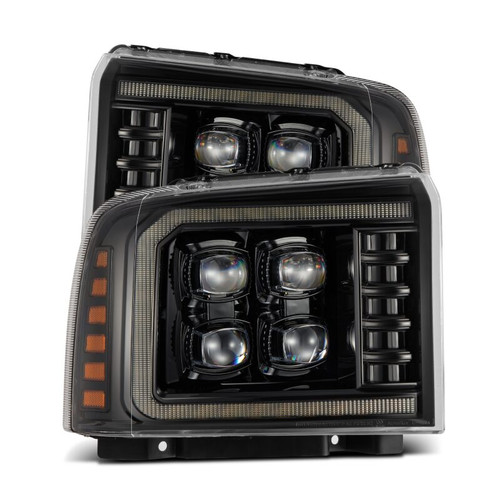 AlphaRex 05-07 Ford Super Duty/Excursion NOVA-Series LED Projector Headlights Alpha-Blk w/Activ Ligh - 880318 Photo - Primary