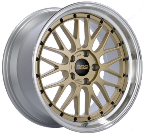 BBS LM 18x9 5x114.3 ET42 Gold Center Diamond Cut Lip Wheel - 82mm PFS/Clip Required - LM077GPK Photo - Primary