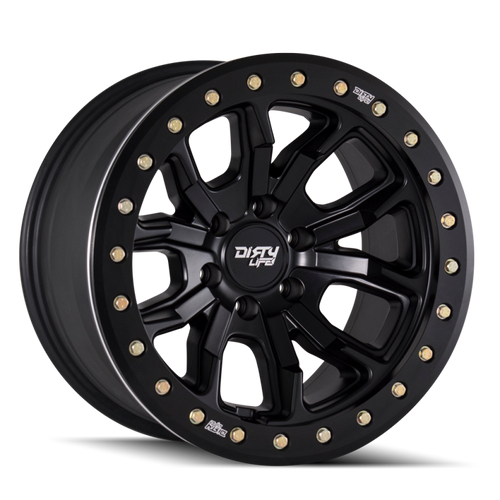 Dirty Life 9303 DT-1 17x9 / 5x127 BP / -12mm Offset / 78.1mm Hub Matte Black Wheel - Beadlock - 9303-7973MB12 Photo - Primary