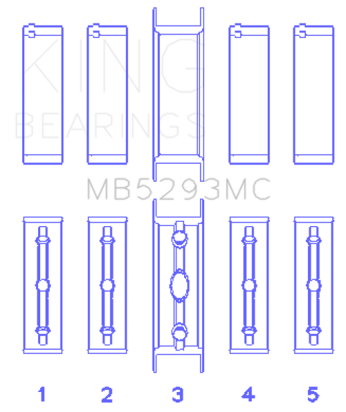 King Engine Bearings GM Vortec /LS-Series Gen III IV V Main Bearing Set - MB5293MC Photo - Primary