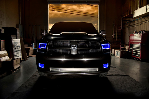 Oracle 09-17 RAM 1500 TRX Quad Pre-Assembled Headlights Blk Housing - w/ BC1 Controller - 7121-335 Photo - lifestyle view